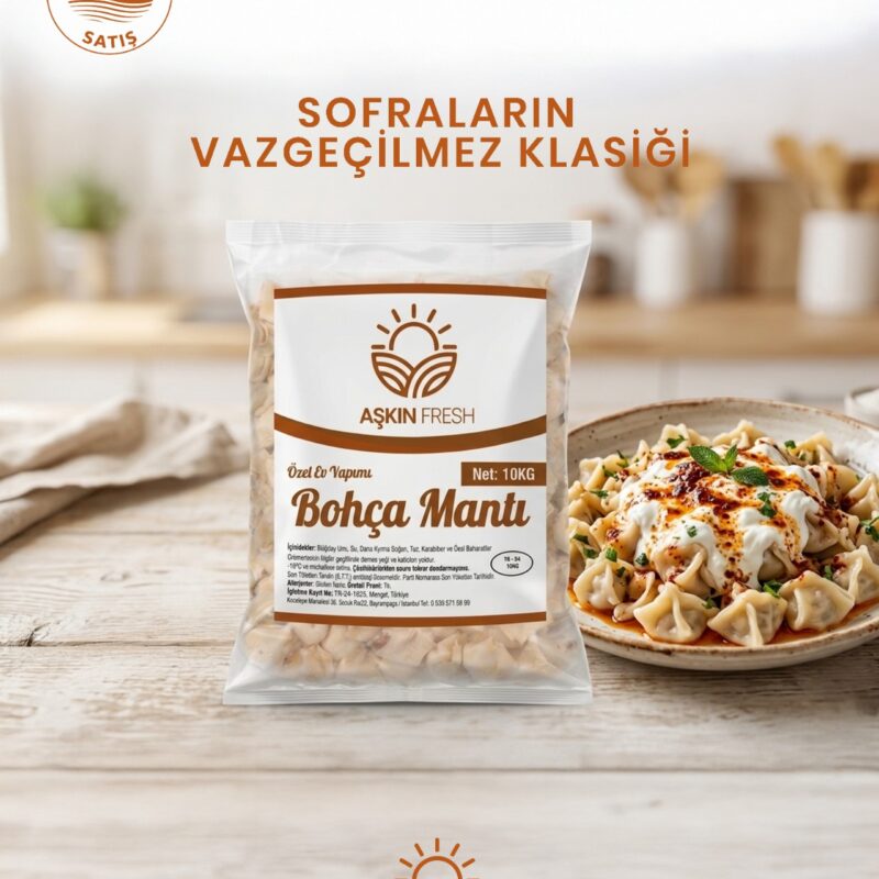 AŞKIN FRESH EV YAPIMI BOHÇA MANTI 1000GR