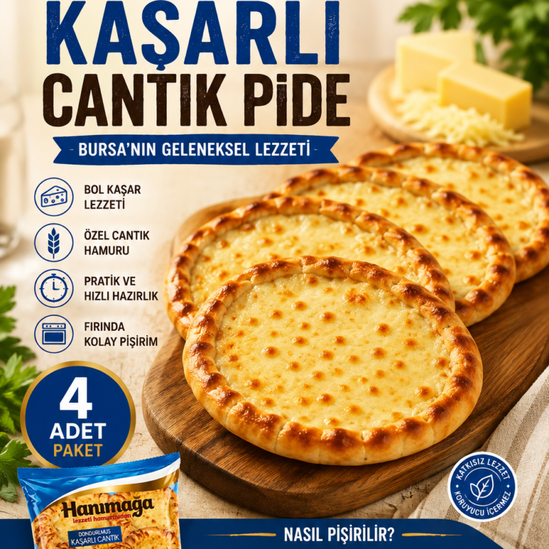 Cantık kaşarlı pide 4 lü