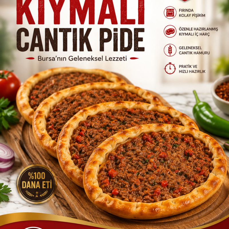 Cantık kıymalı pide 4 lü