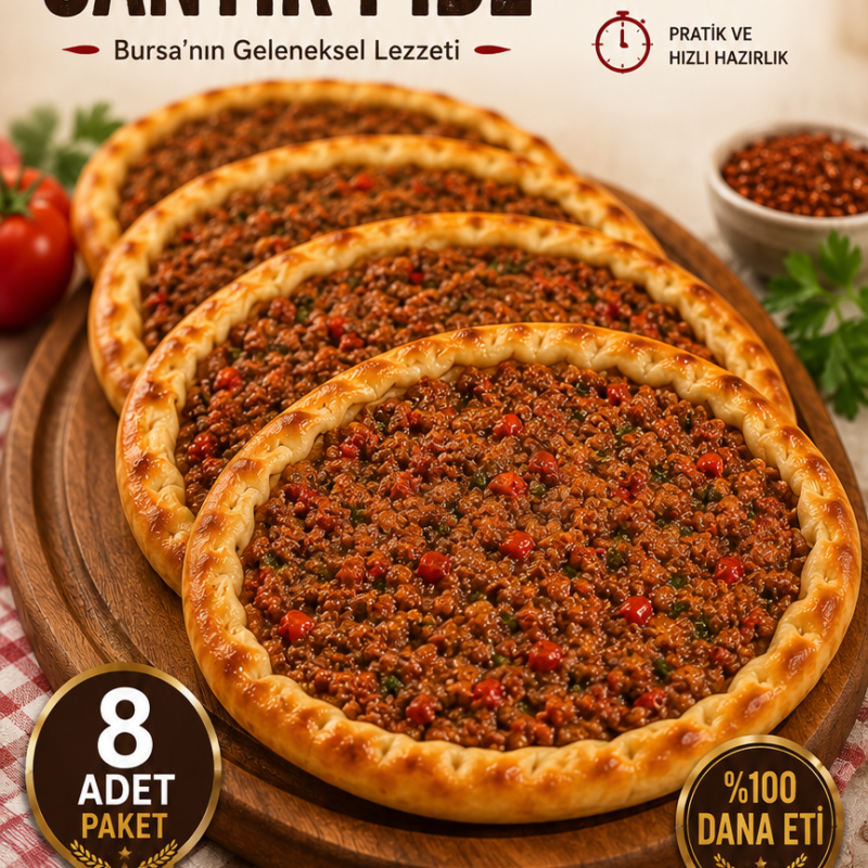 Dondurulmuş kıymalı cantık pide 8'li paket